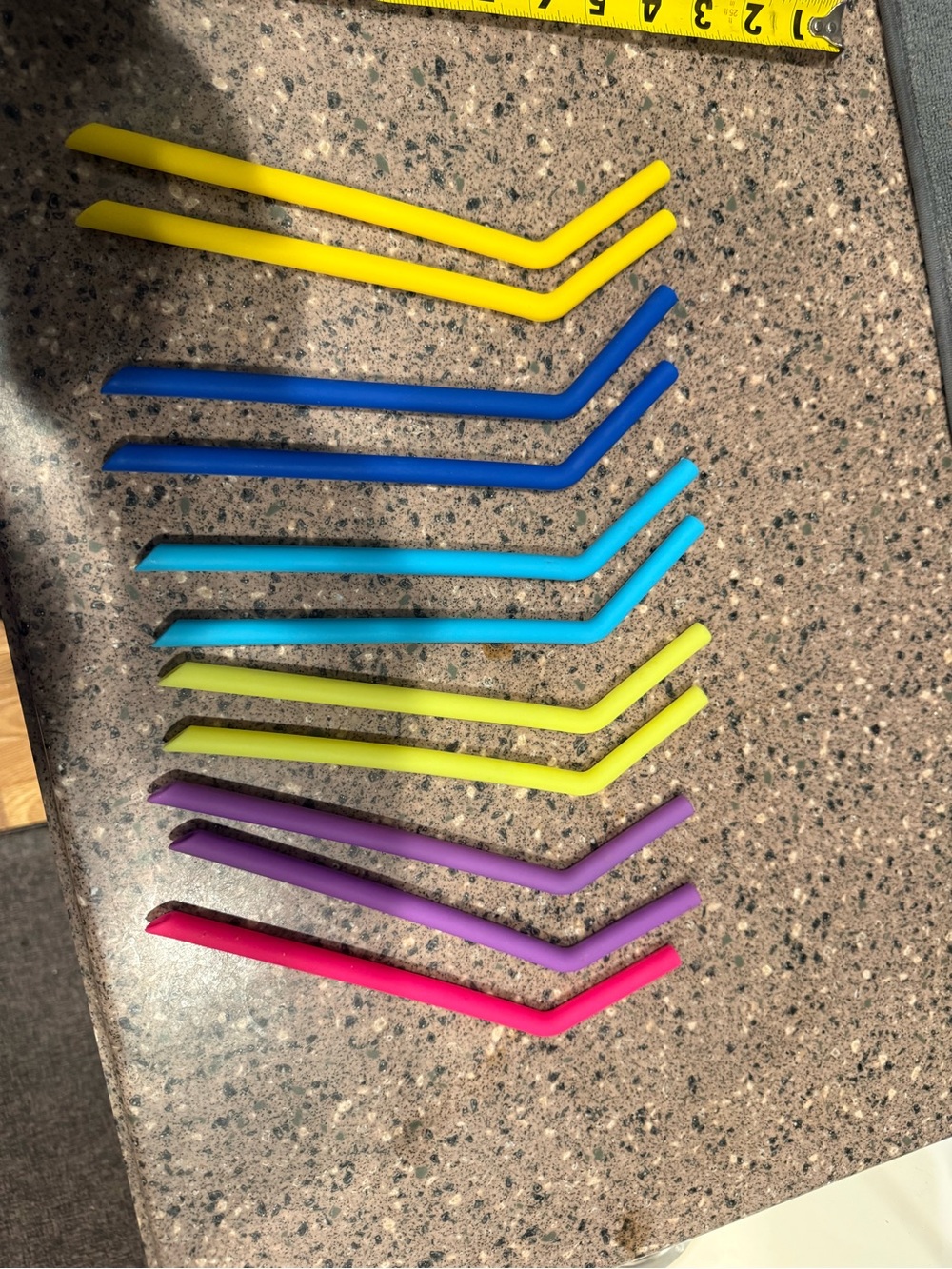 Colorful Reusable Silicone Bent Straws - Multicolor Pack